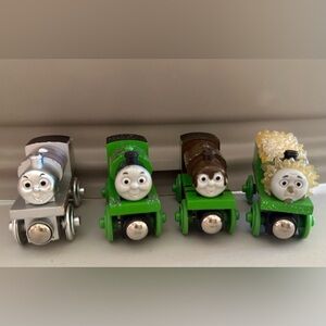 Lot of 4 Percy Train Wooden Magnetic, Chocolate Jack Frost Snow Silver Limited